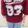 Classic New Jersey Varsity Drop Shoulder Tee