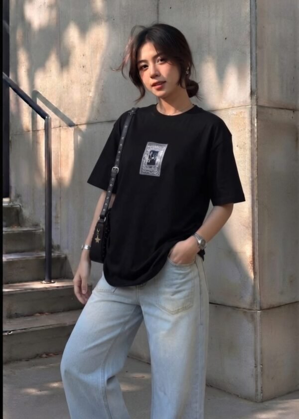 "Zindagi" Bandana Back-Print Drop Shoulder T-Shirt