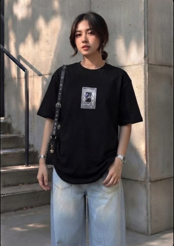 "Zindagi" Bandana Back-Print Drop Shoulder T-Shirt
