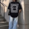 "Zindagi" Bandana Back-Print Drop Shoulder T-Shirt