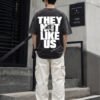 ​"They Not Like Us" Washed Drop Shoulder Tee