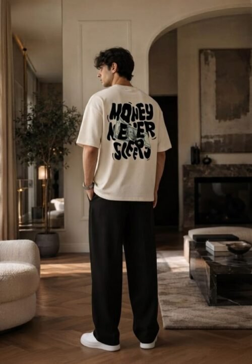 ​"Money Never Sleeps" Drop Shoulder Tee