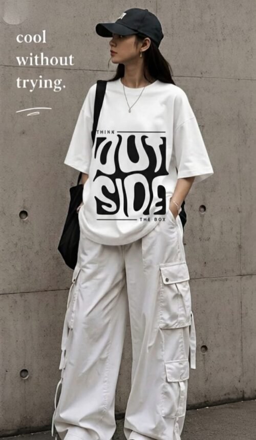 "Think Outside The Box" Drop Shoulder Tee