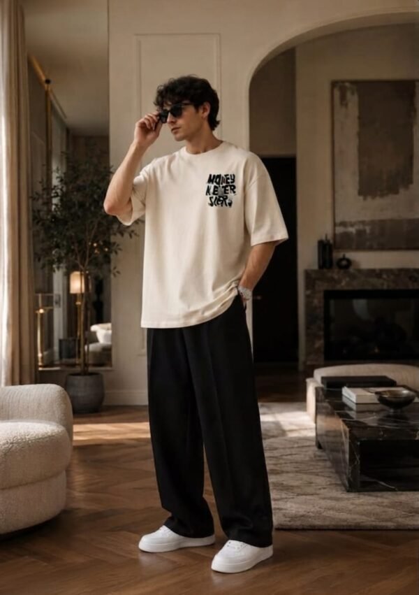 ​"Money Never Sleeps" Drop Shoulder Tee